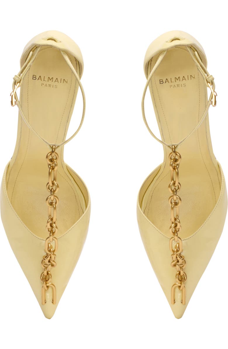 Balmain Sync patent leather stilettos, Alternate, color, Yellow