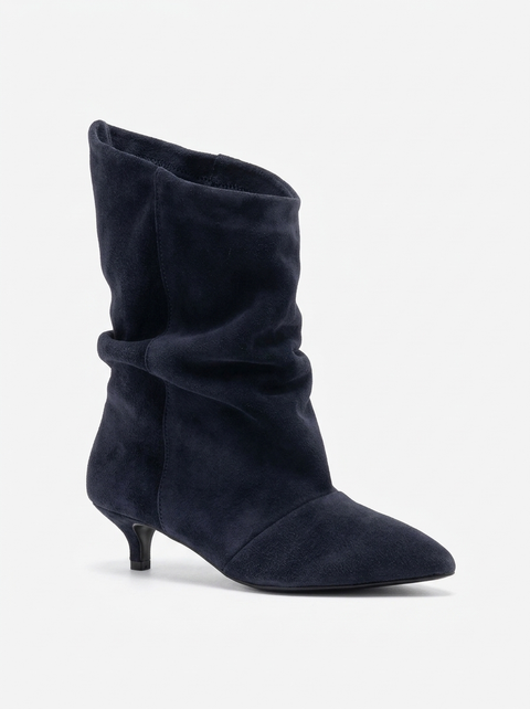 Lancy Leather Kitten Heel Ankle Boot