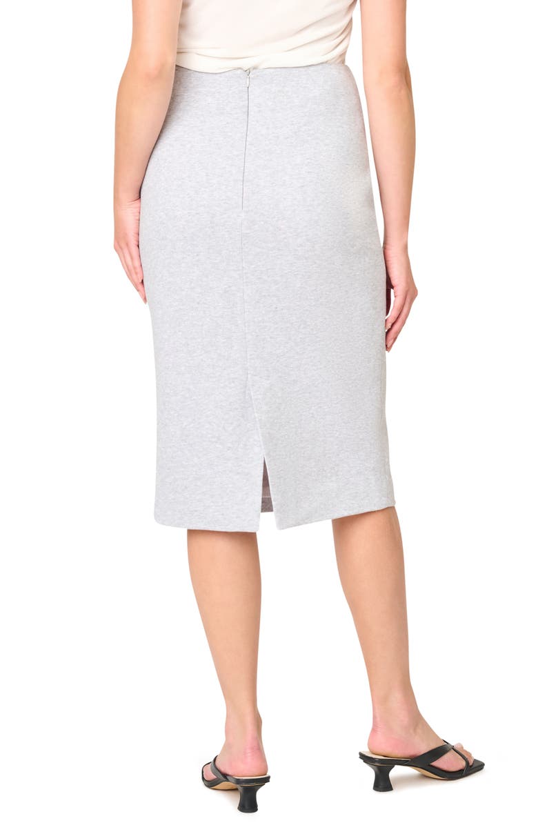 GIBSONLOOK Cotton Blend Structured Knit Pencil Skirt, Alternate, color, Heather Grey