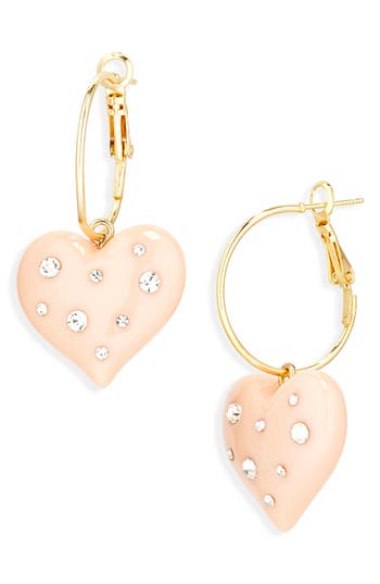 Eye Candy Los Angeles Zaynab Heart Drop Earrings In Gold