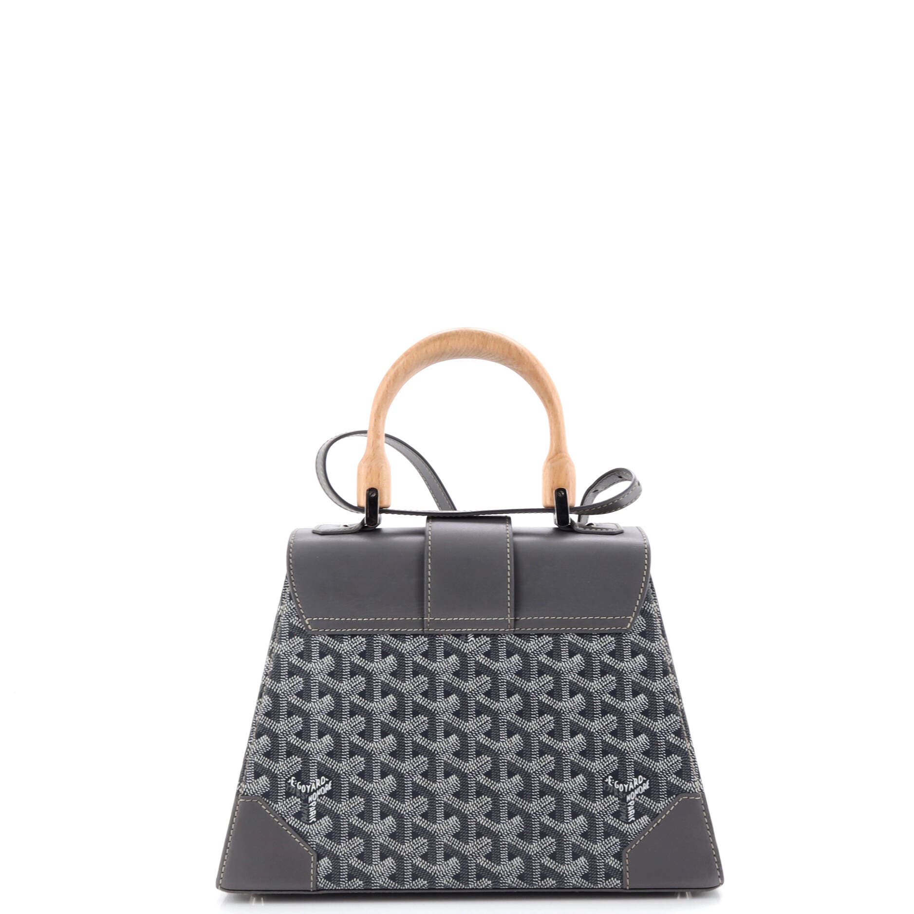 Pre-Owned Goyard Saigon Top Handle Bag Coated Canvas with Leather PM, Alternate, color, Gray