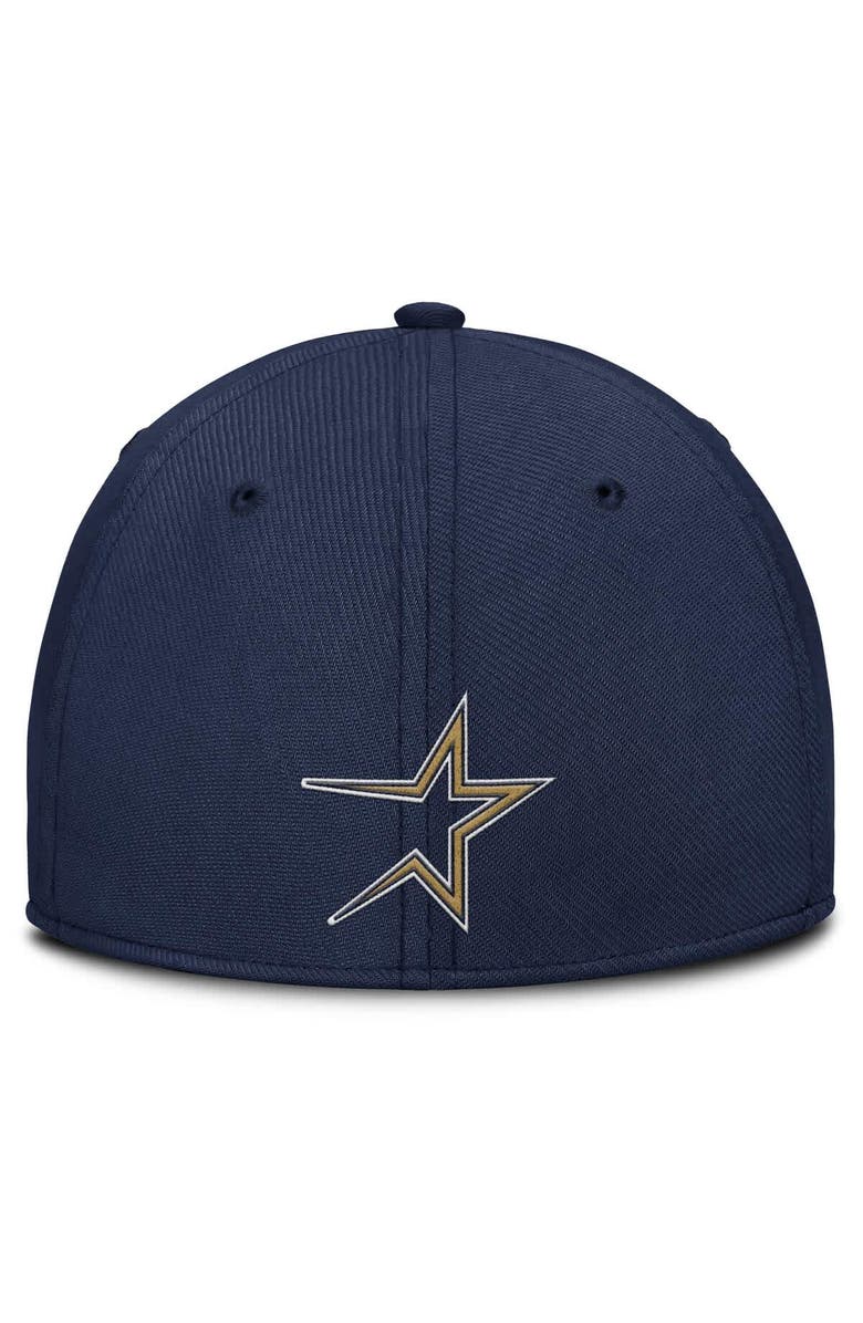 Nike Men's Nike Navy/Gold Houston Astros Rise Swoosh Performance Flex Hat, Alternate, color,