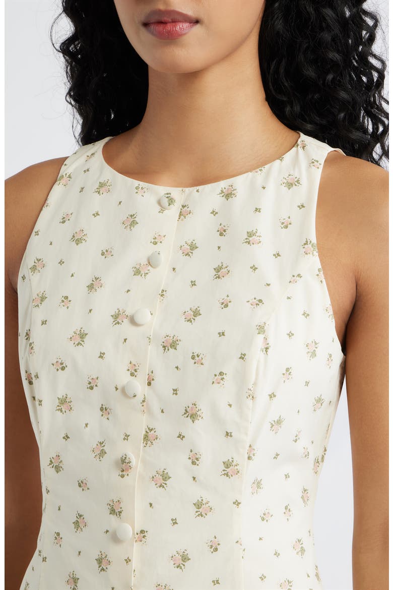 Edie Darted Fit & Flare Minidress, Alternate, color, CREAM MULTI