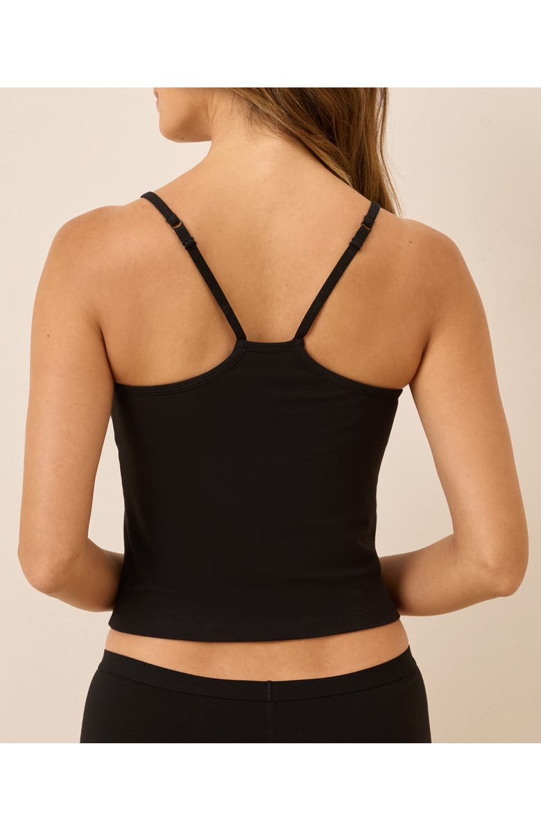 Pact Everyday Shelf Bra Cropped Camisole, Alternate, color, Black