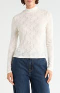 Scotch & Soda Mock Neck Lace Knit Top