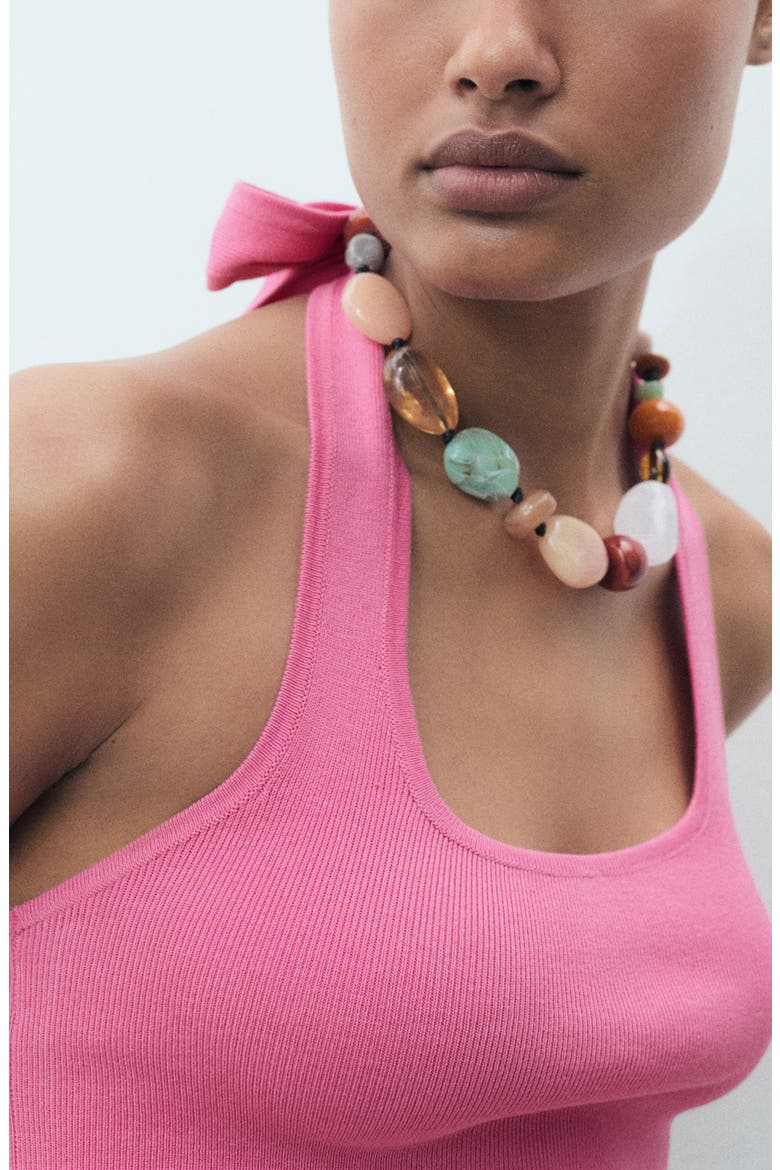 Knit Halter Tank, Alternate, color, PINK