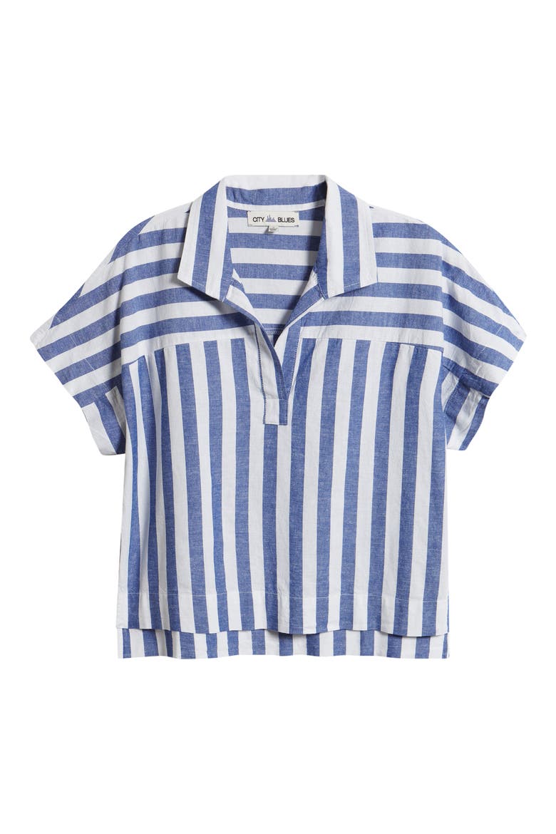 Relaxed Stripe Shirt, Alternate, color, BLUE