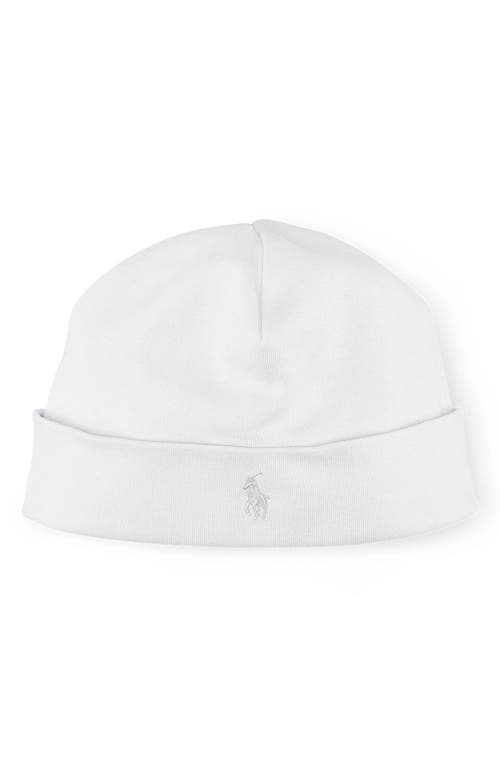 Ralph Lauren Embroidered Logo Beanie In White