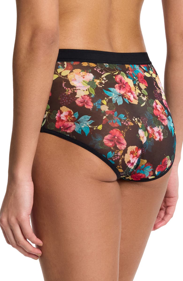 Hanky Panky Mesh Boyshorts, Alternate, color, Botanic Romantic
