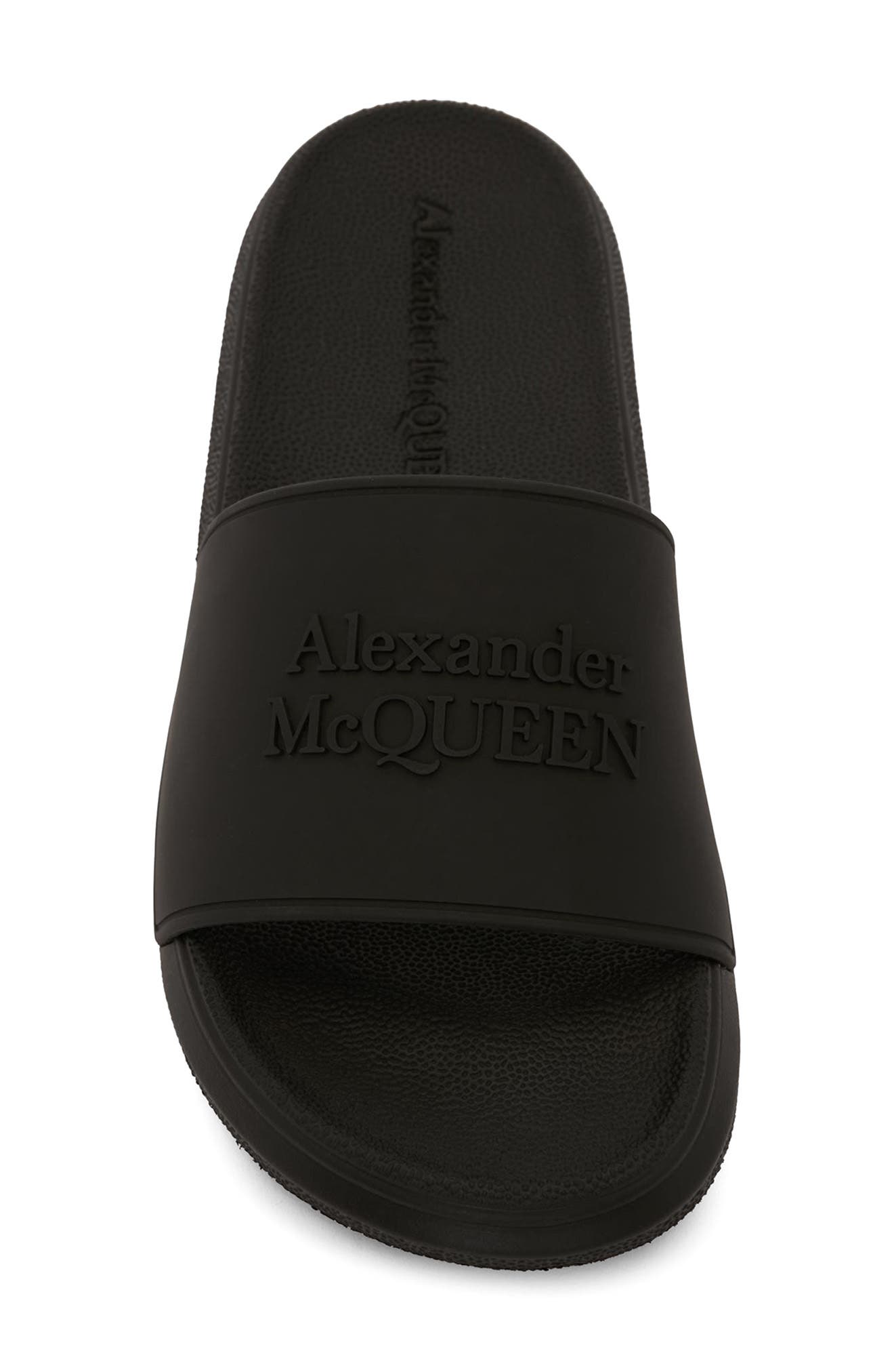 McQueen Alexander McQueen Logo Slide Sandal, Alternate, color, 