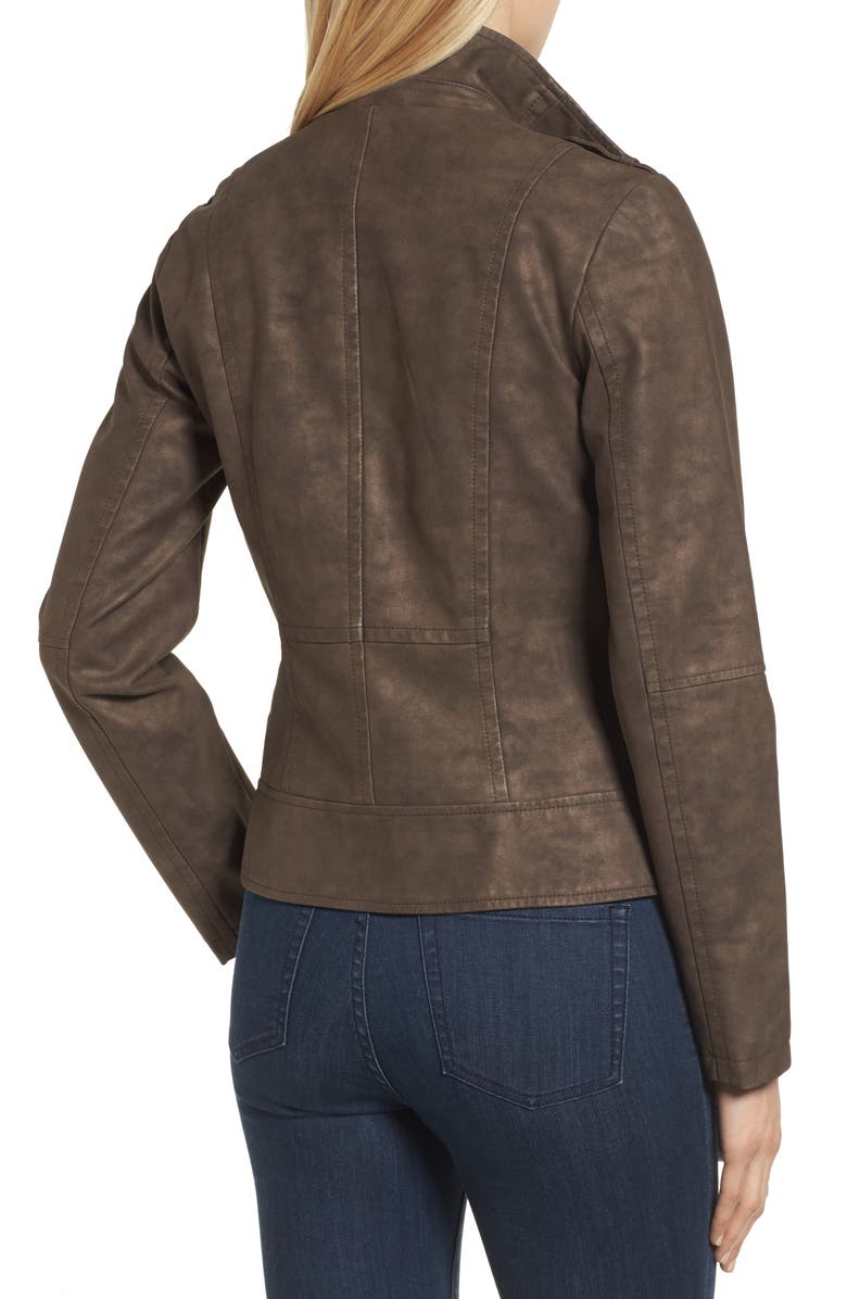Catherine Catherine Malandrino Faux Leather Moto Jacket, Alternate, color, 