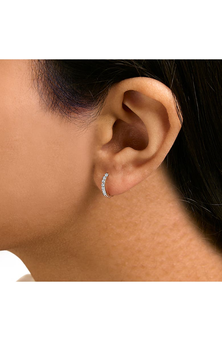 Haus of Brilliance 14K Gold 1/5 CTW Diamond Huggie Hoop Earrings, Alternate, color, Rose