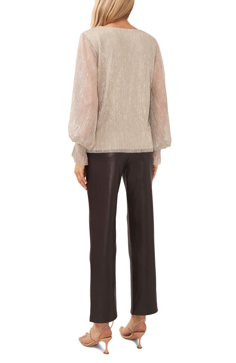 Halogen<sup>®</sup> Metallic Semisheer Bishop Sleeve Blouse, Alternate, color, 