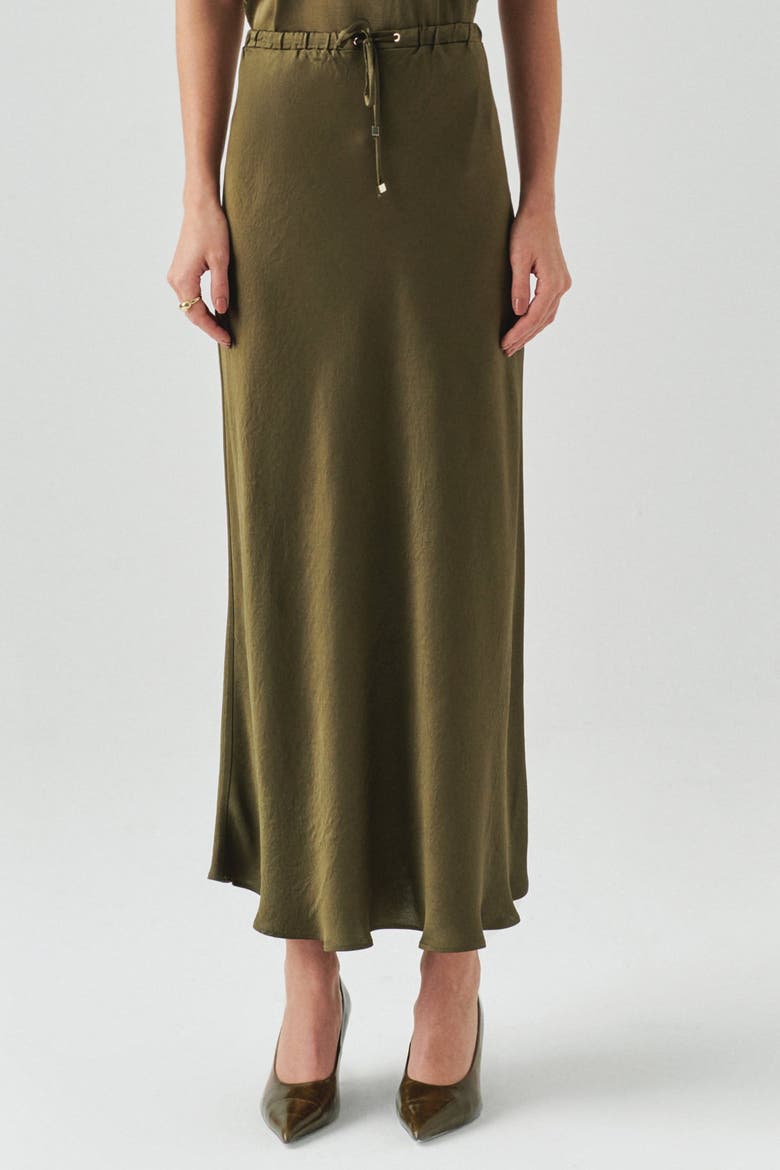 Liv Midi Skirt, Alternate, color, Khaki