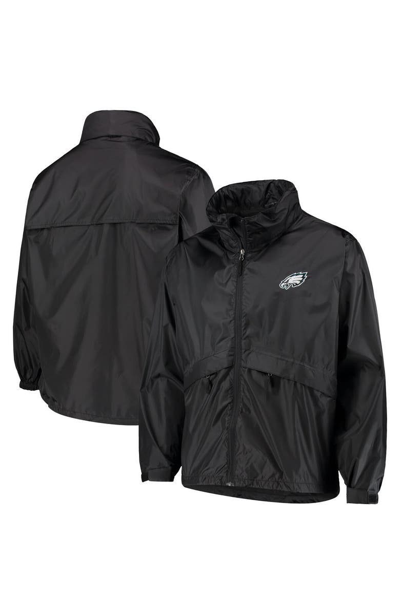DUNBROOKE Men's Dunbrooke Black Philadelphia Eagles Circle Sportsman Waterproof Packable Lightweight Full-Zip Jacket, Main, color, 