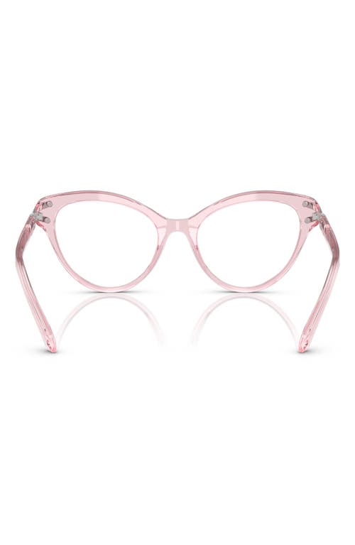 Swarovski 53mm Cat Eye Optical Glasses In Transparent Pink