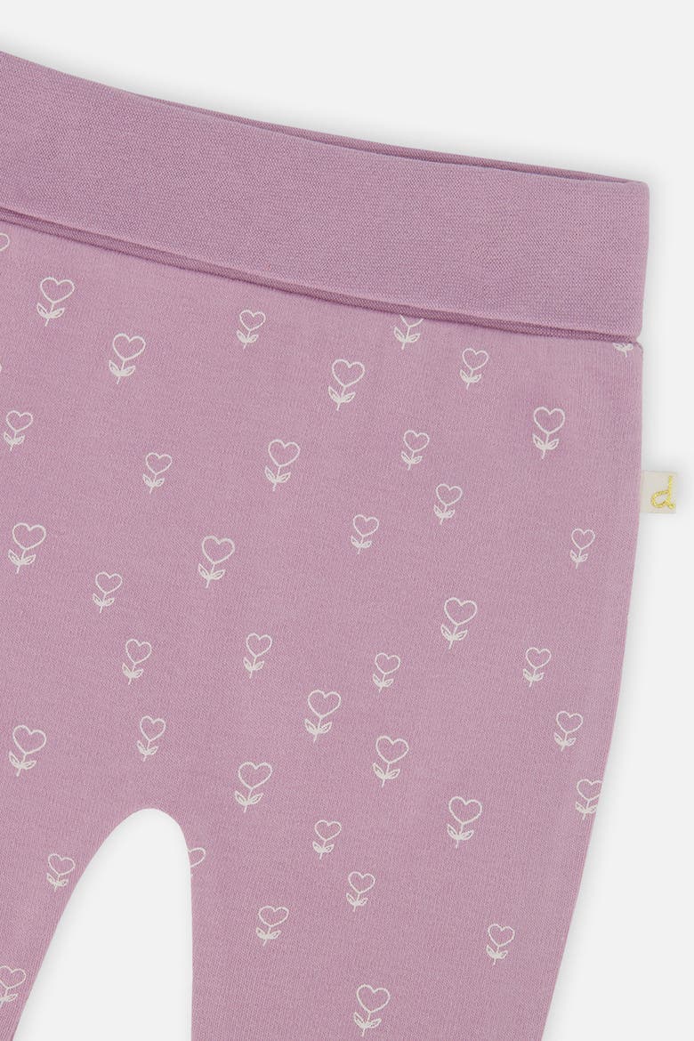 Organic Cotton Foldover Waist Floral Evolutive Pants, Alternate, color, Purple Floral Print