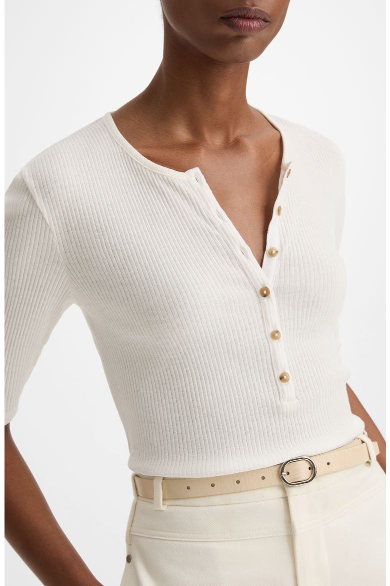 Rib Knit Pima Cotton Henley, Alternate, color, OFF WHITE