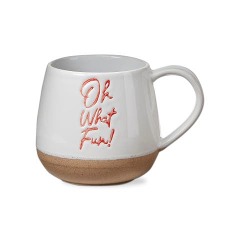 Oh What Fun Christmas Mug Red Ceramic Dishwasher Safe