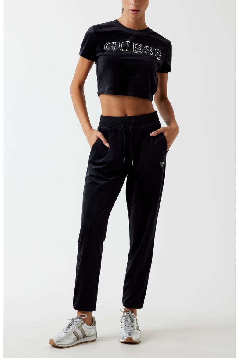 Velvet Joggers, Alternate, color, BLACK-BLACK