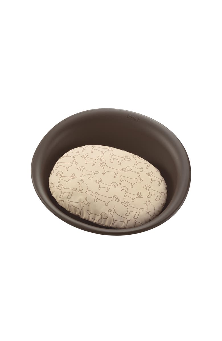 Richell Small 16.5 x 12.6 x 2.2" Oval Pet Bed, Brown, Alternate, color, Multicolored
