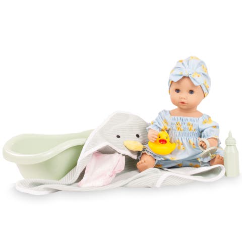 Sleepy Aquini Little Duck - Bath Doll Set, 13" Drink & Wet Baby, Kids 3+