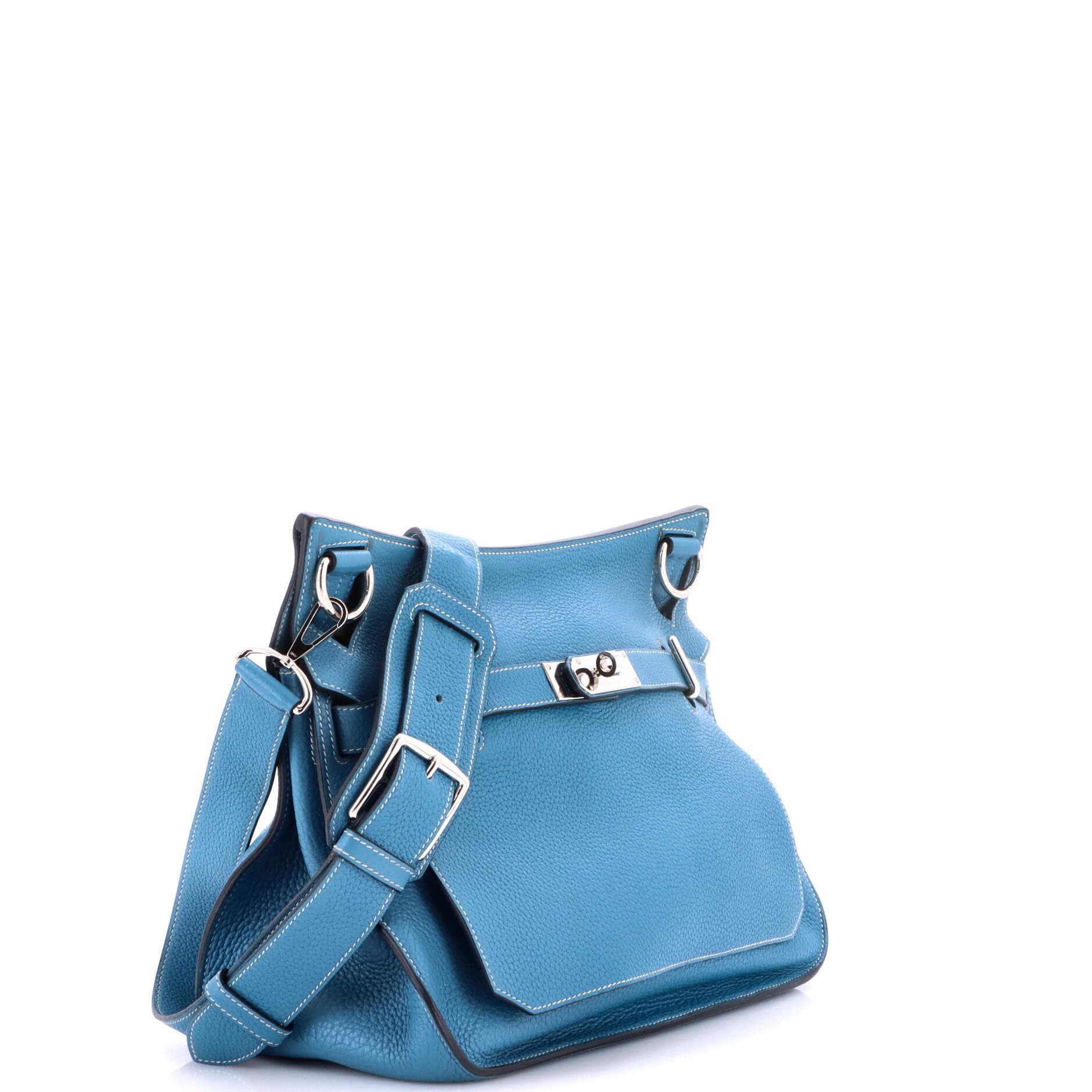 Pre-Owned Hermes Jypsiere Bag Clemence 34, Alternate, color, Bleu Jean