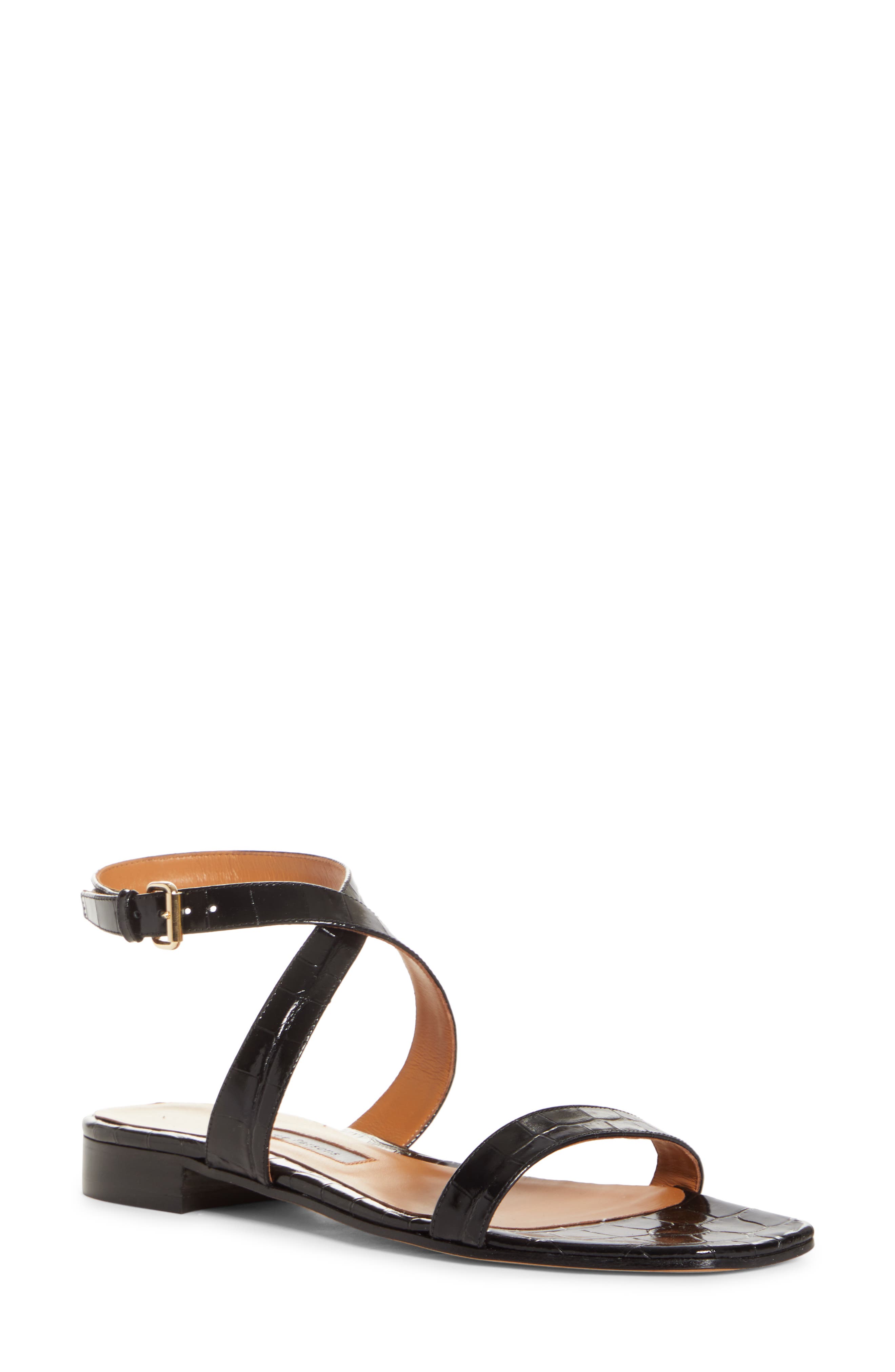 Emme Parsons Siena Croc Embossed Ankle Strap Sandal, Main, color, 