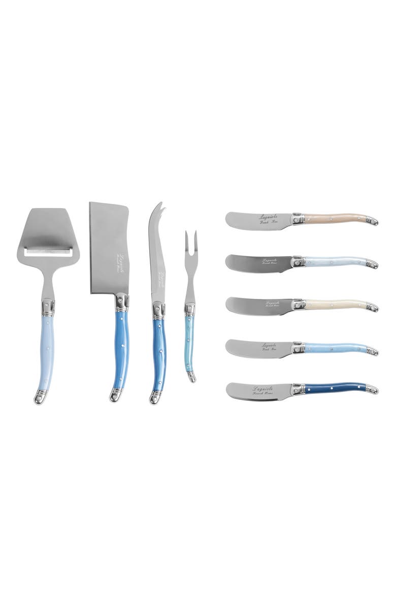 FRENCH HOME 9-Piece Laguiole Cheese Knife Set, Main, color, Blue
