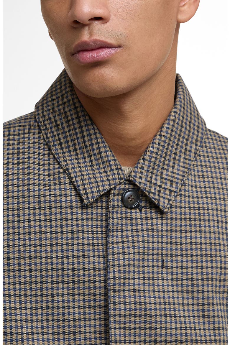 Loden Waterproof Short Check Twill Jacket, Alternate, color, STONE/ NAVY CHECK