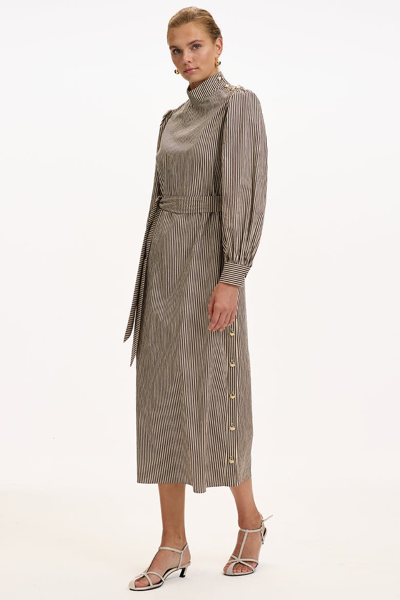 Kaitlin Midi Dress, Alternate, color, BROWN-BEIGE