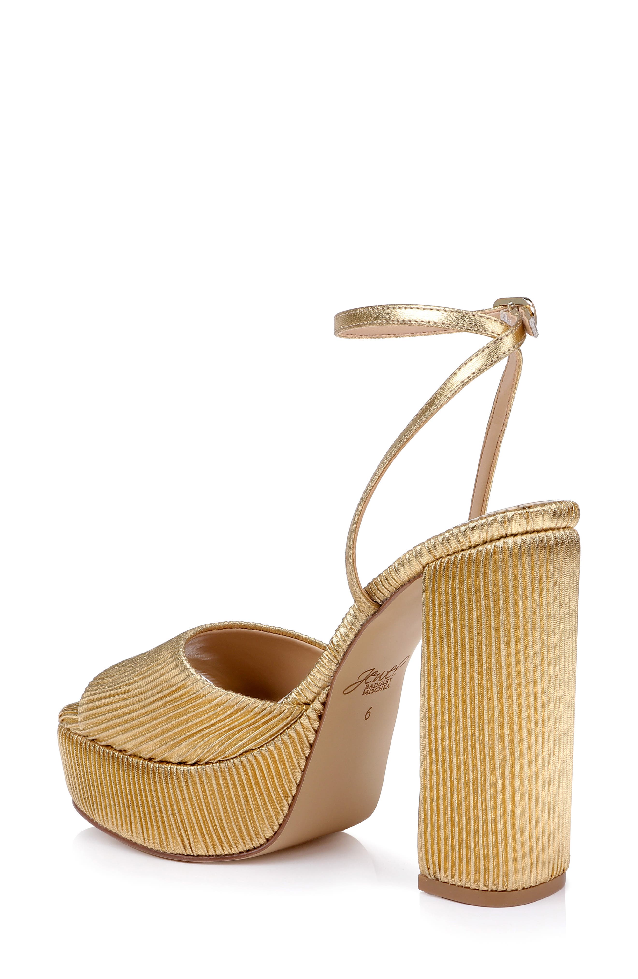 Bahari Platform Sandal, Alternate, color, GOLD FABRIC