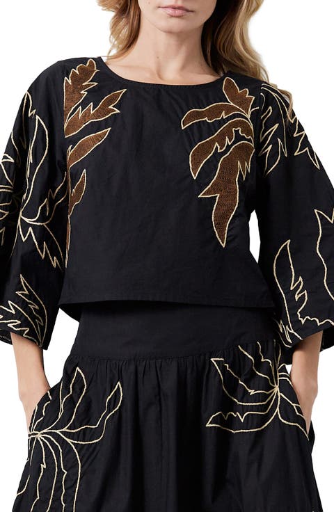 Tyler Embroidered Crop Shirt