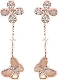EFFY 14K Rose Gold Diamond,Mother of Pearl Earrings