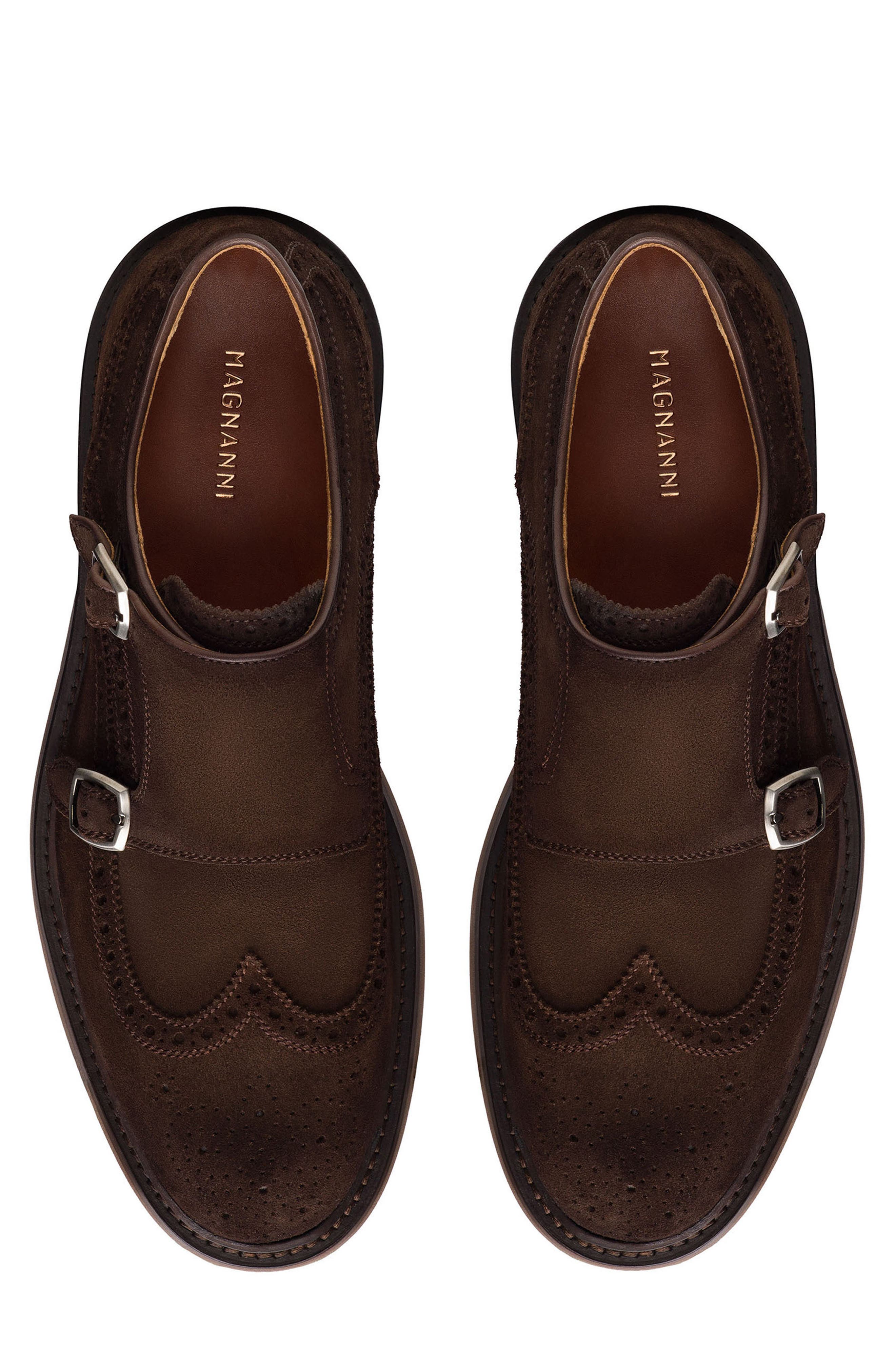 Magnanni Malachi Wingtip Double Monk Shoe, Alternate, color, 
