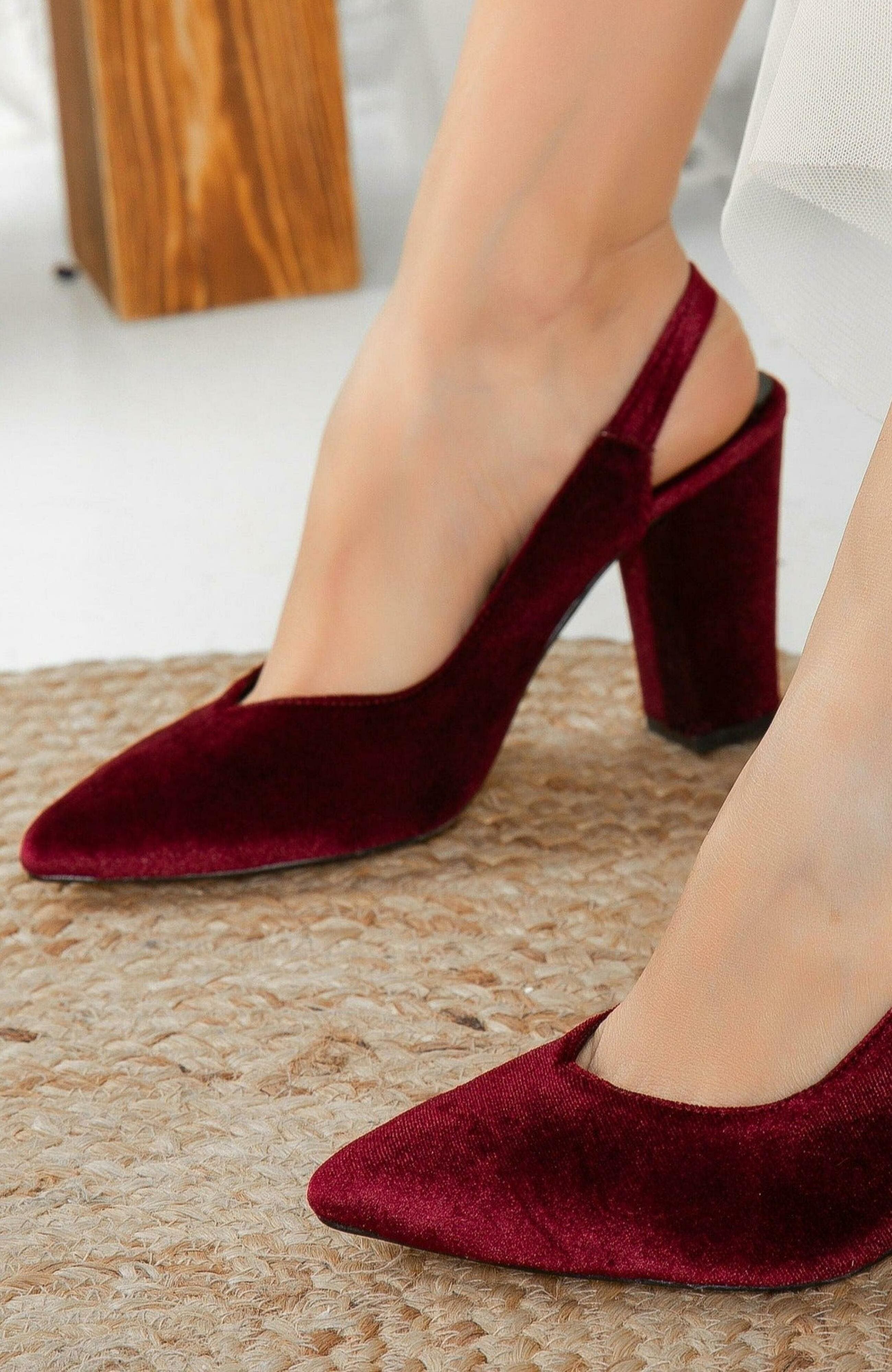 Emma Slingback Heels, Alternate, color, burgundy