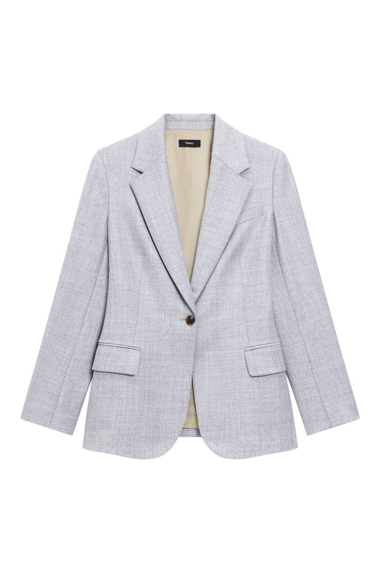 Lynnia Sleek Virgin Wool Blazer, Alternate, color, NEW LIGHT HEATHER