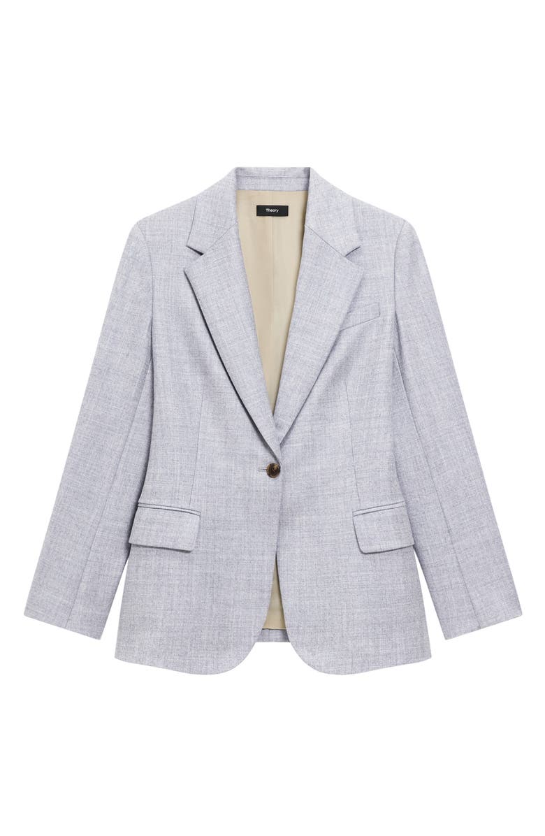 Theory Lynnia Sleek Virgin Wool Blazer, Alternate, color, New Light Heather