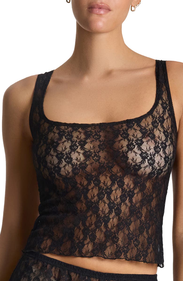 Hanky Panky x Lexi Wood Alina Lace Camisole, Main, color, Black