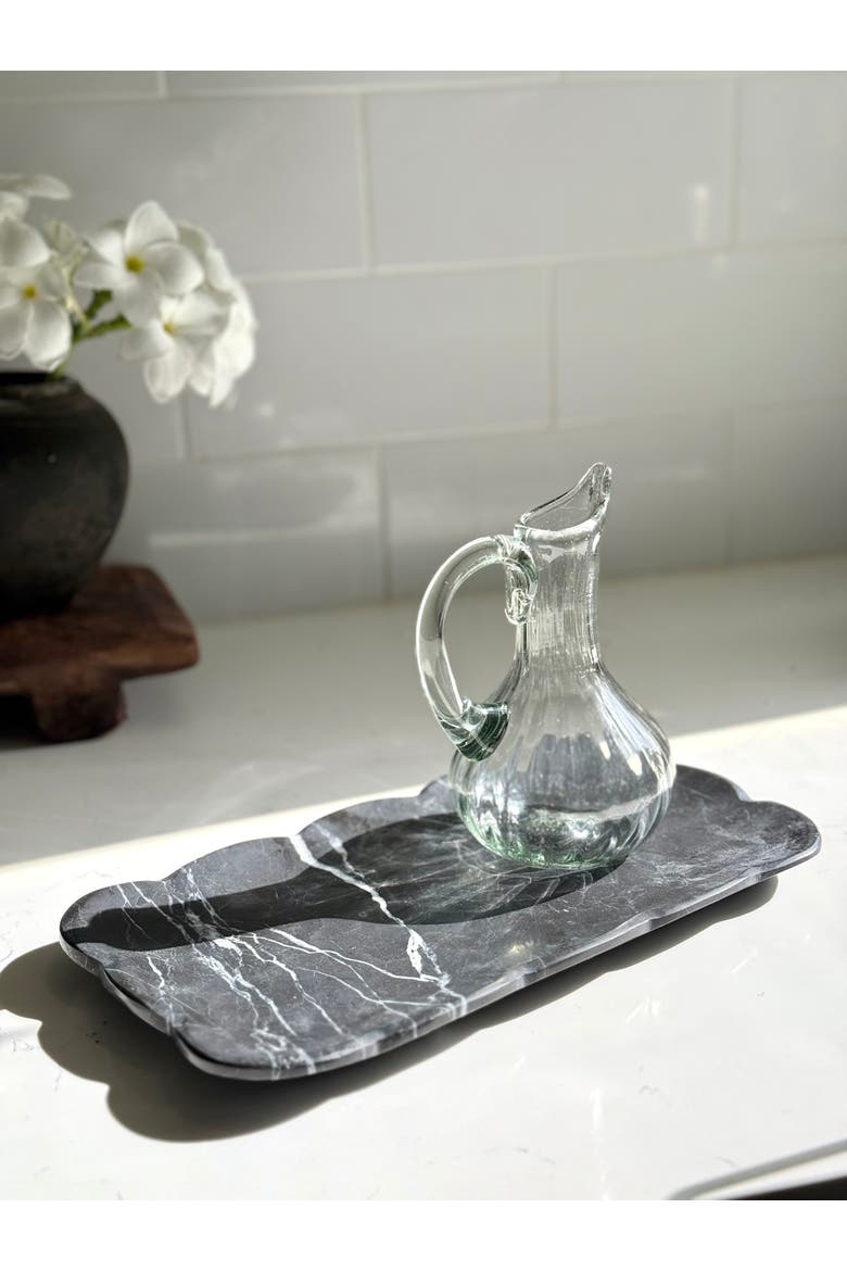 Josaphine Marble Tray, Alternate, color, Black