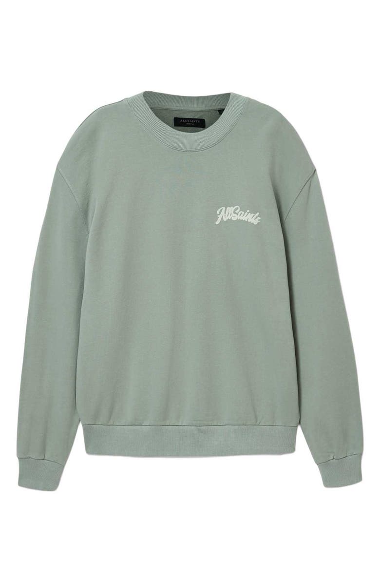 AllSaints Odyssey Logo Sweatshirt, Alternate, color, Spring Green