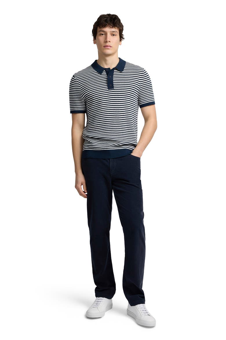 Cotton Textured Knit Polo Tee, Main, color, Midnight/Egret