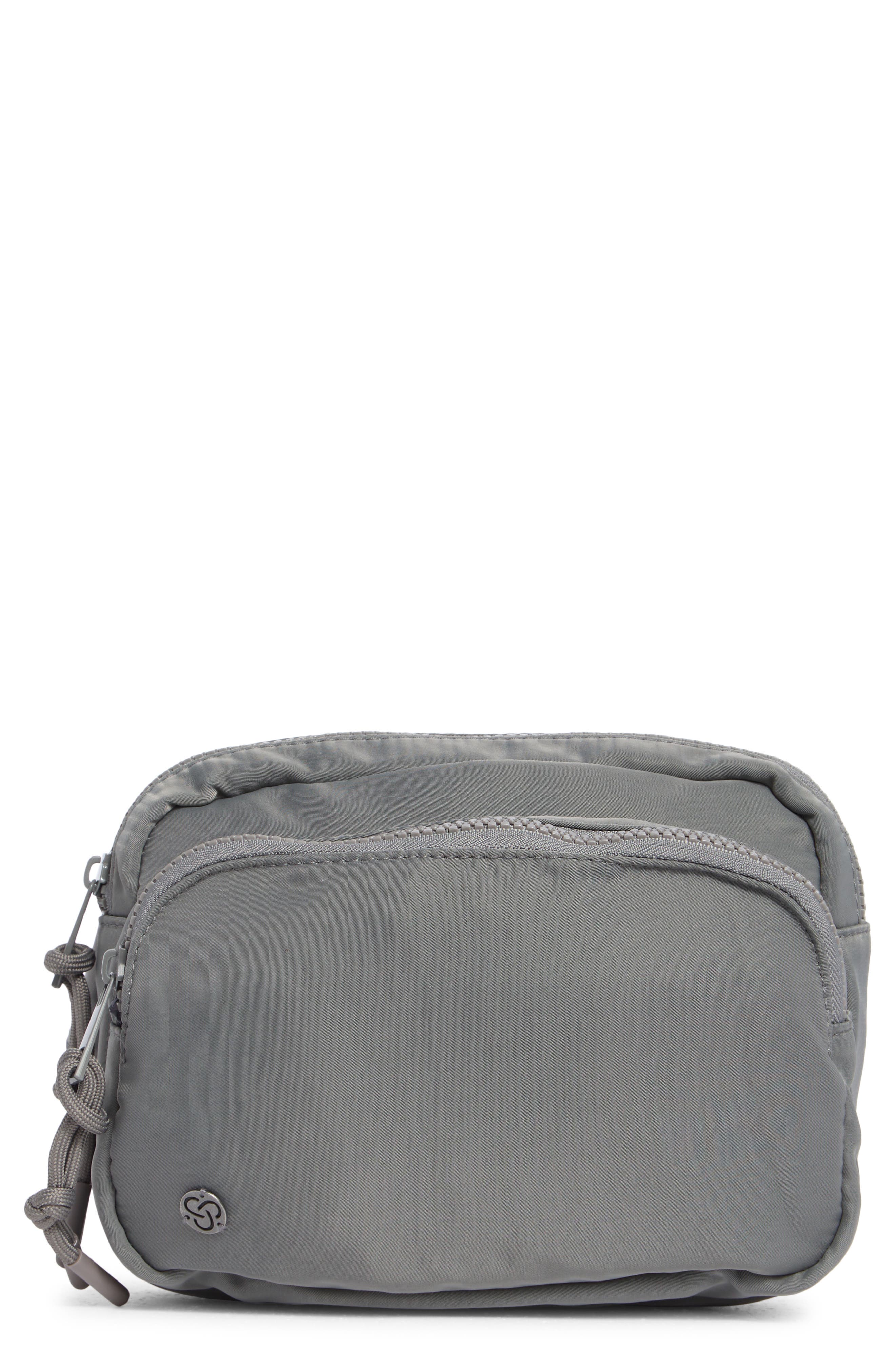 Zella Two Pocket Belt Bag, Main, color, Grey Forged