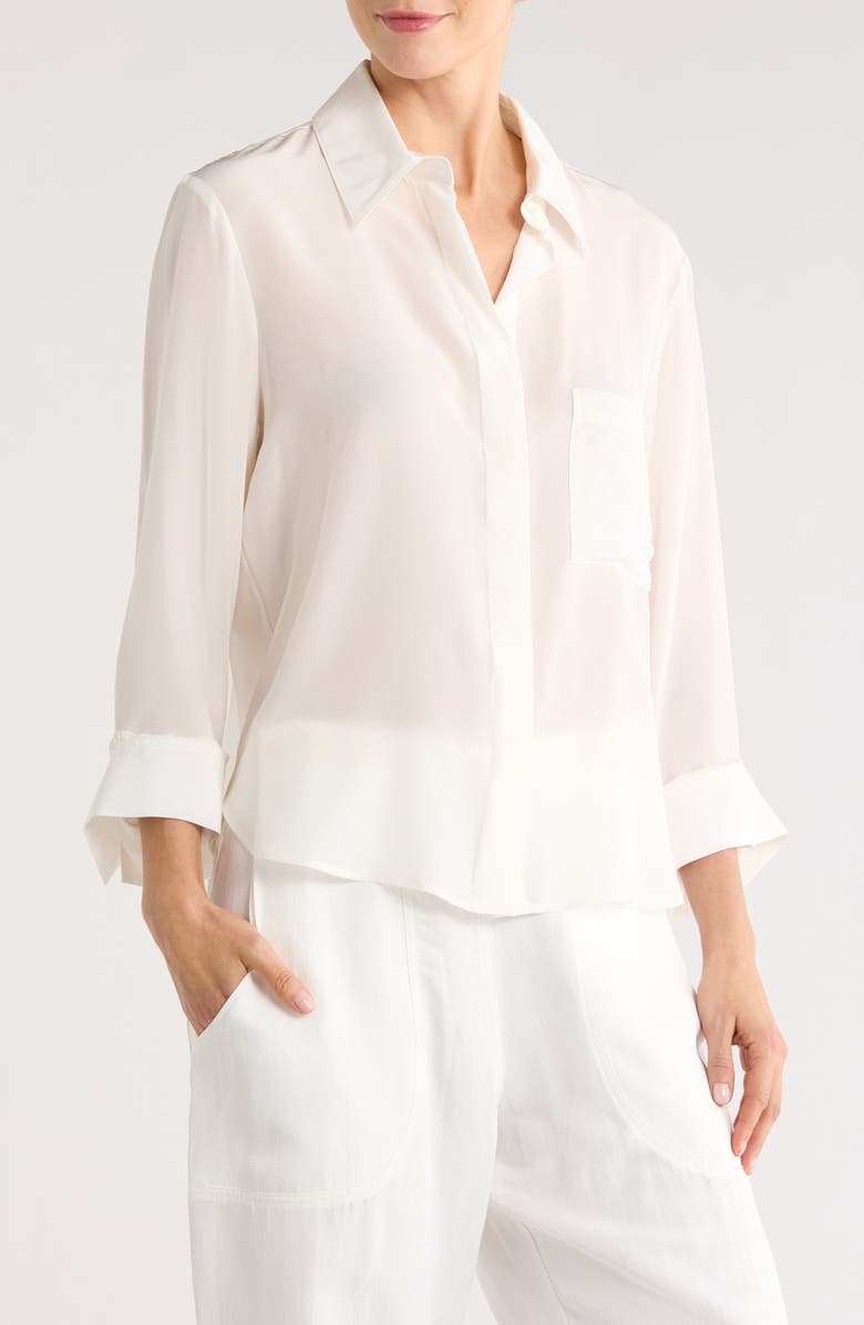 TWP Boyfriend Silk Button-Up Shirt, Main, color, 