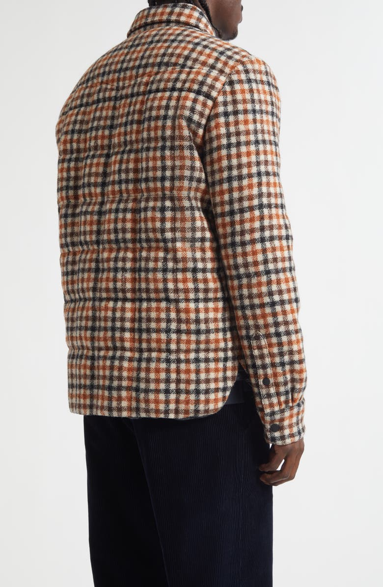 Moncler Gelt Check Virgin Wool Puffer Down Shirt Jacket, Alternate, color, Check