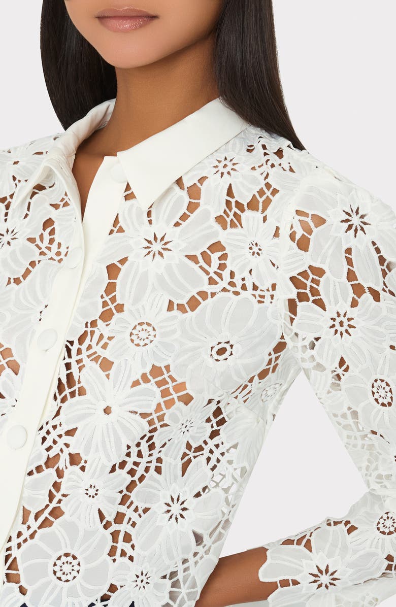 Milly June Roja Lace Button-Up Shirt, Alternate, color, 