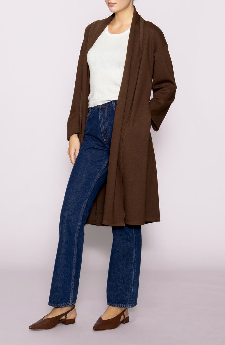 MELLODAY Midlength Knit Topper, Alternate, color, Brown