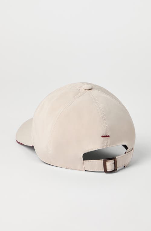 Brunello Cucinelli Water-resistant Microfibre Embroidered Baseball Cap In Cool Beige