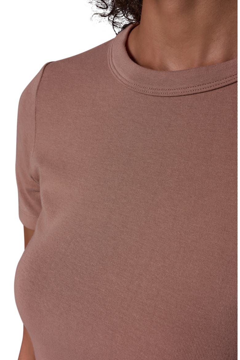 Rib Crewneck Tee, Alternate, color, CAMEL