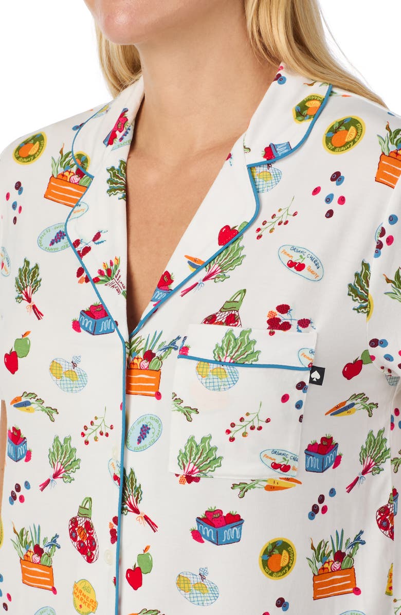 Kate Spade New York print short pajamas, Alternate, color, White/ Multi Print